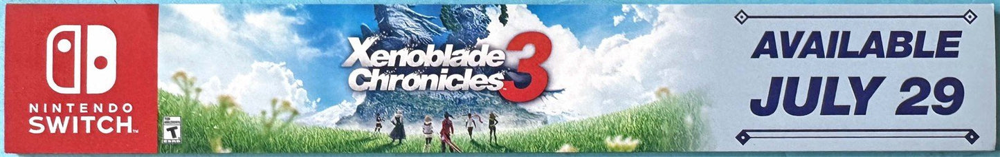 Nintendo SWITCH small shelf talker XENOBLADE CHRONICLES 3 store sign MINT
