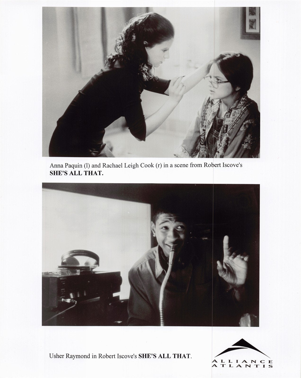 Rachael Leigh Cook Anna Paquin SHE'S ALL THAT Usher original 8x10 press photo
