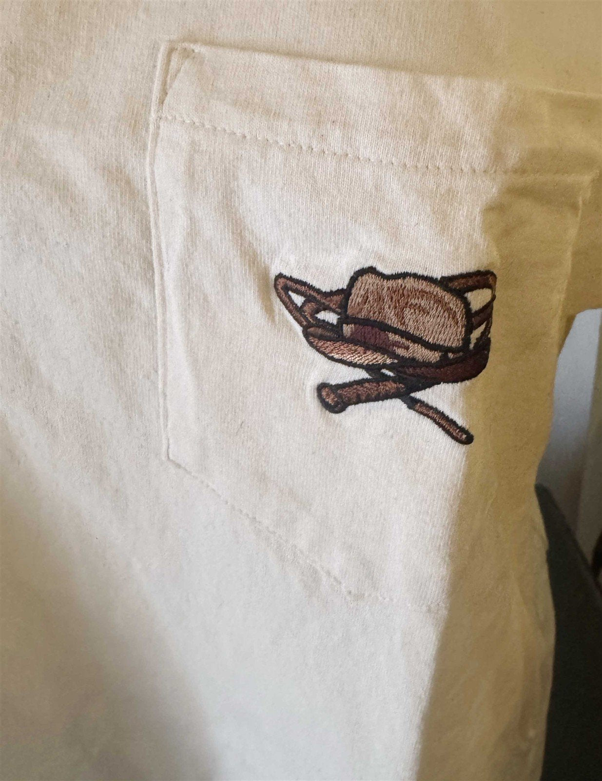 1990's Disney INDIANA JONES embroidered USA tee shirt w/ pocket NEW