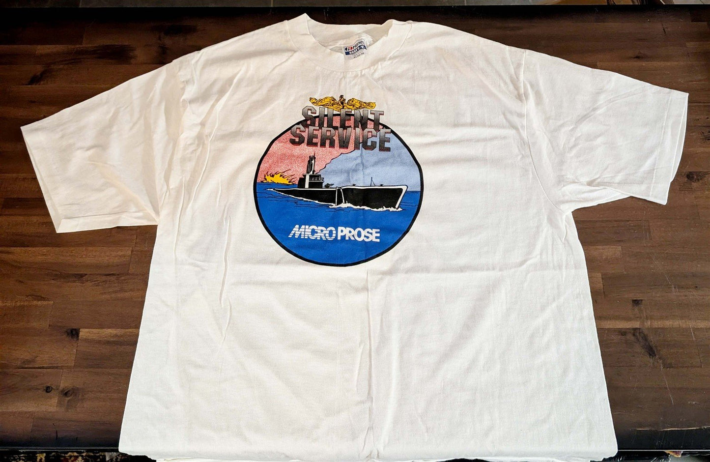 Microprose SILENT SERVICE vintage XL promo shirt 1985 Sid Meier