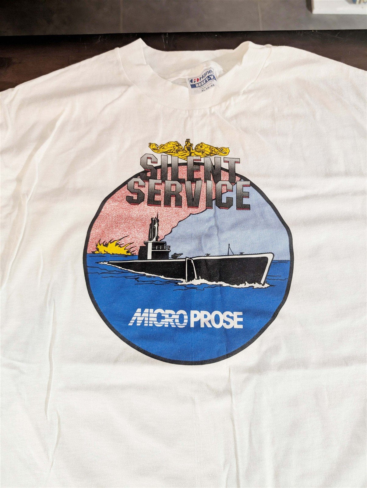 Microprose SILENT SERVICE vintage XL promo shirt 1985 Sid Meier