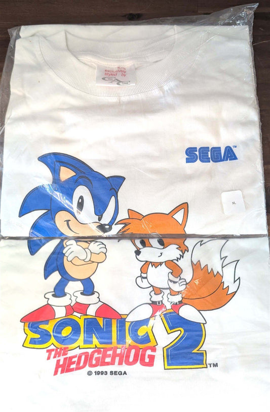 Sega SONIC THE HEDGEHOG 2 vintage XL promo shirt 1993 SEALED