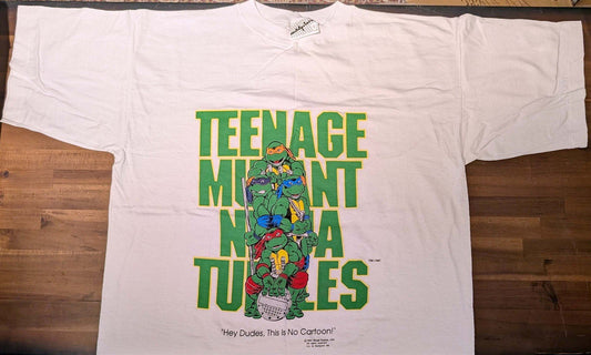 vintage TEENAGE MUTANT MINJA TURTLES MOVIE original XL tee shirt NEW 1990