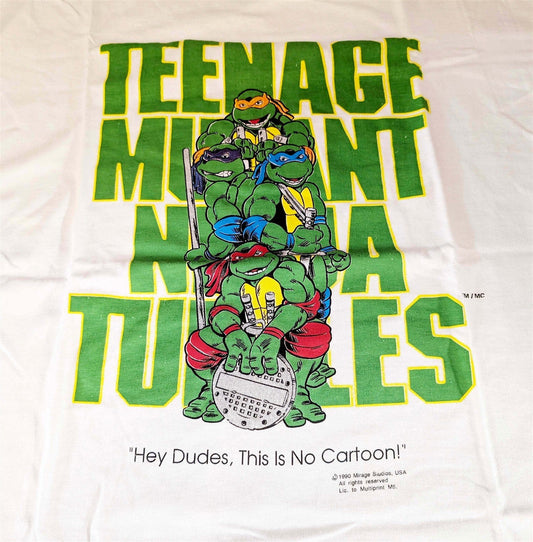 vintage TEENAGE MUTANT MINJA TURTLES MOVIE original XL tee shirt NEW 1990