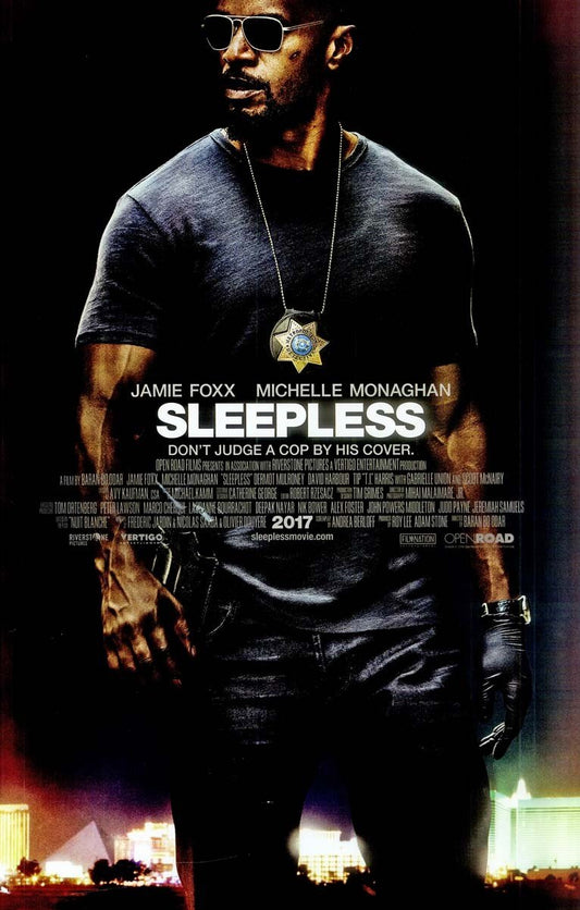 Jamie Foxx SLEEPLESS Michelle Monaghan original studio movie poster 11x17