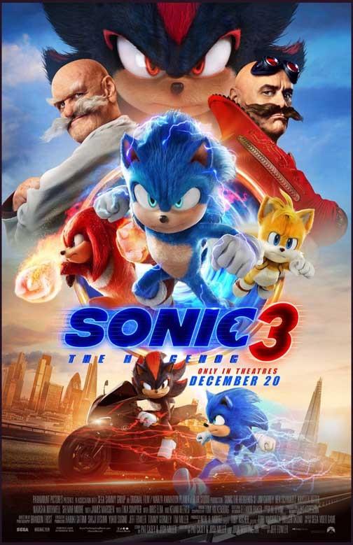 Ben Schwartz SONIC THE HEDGEHOG 3 movie poster 11x17