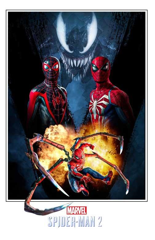 Sony Insomniac SPIDER-MAN 2 duo video game poster 11x17