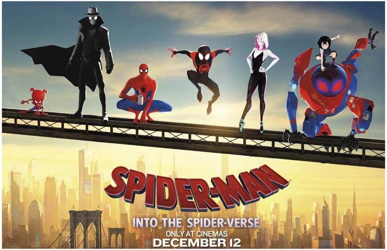 SPIDER-MAN INTO THE SPIDER-VERSE cast movie poster 17x11