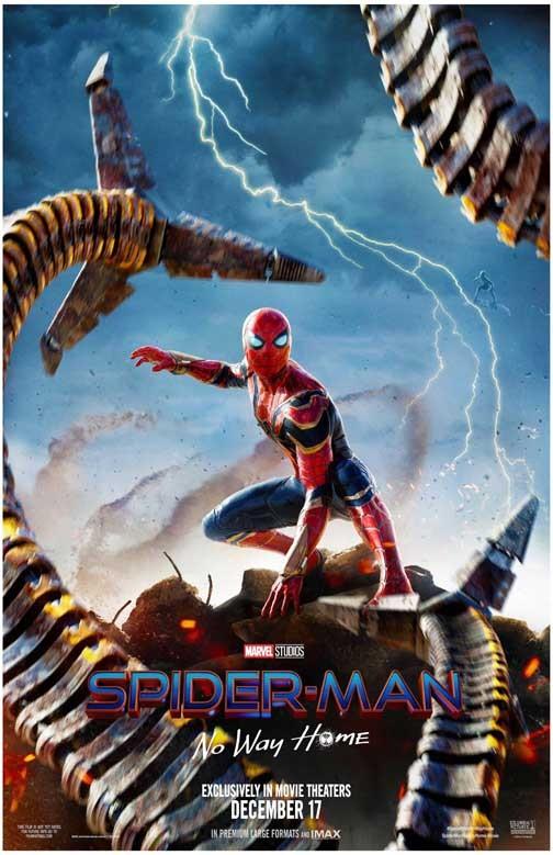 Tom Holland SPIDER-MAN NO WAY HOME tentacles advance movie poster 11x17