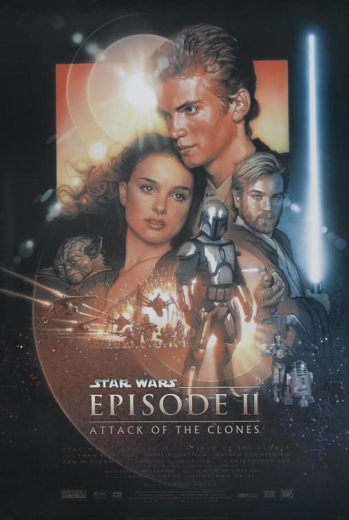 Star Wars ATTACK OF THE CLONES & REVENGE OF THE SITH original 27x40 DS movie poster Drew Struzan