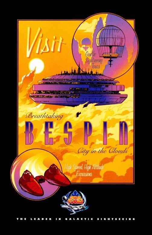 Disney STAR WARS 'Visit Bespin' travel retro theme park poster 11x17 Star Tours