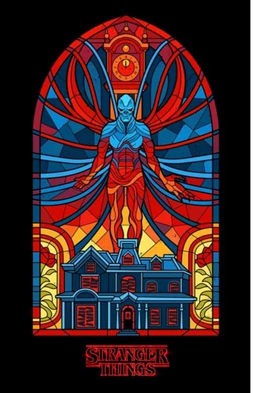 Millie Bobby Brown STRANGER THINGS stained glass Vecna movie poster 11x17