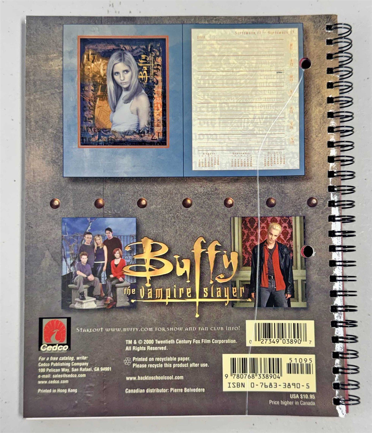 Sarah Michelle Gellar BUFFY THE VAMPIRE SLAYER Student Planner 2000-2001