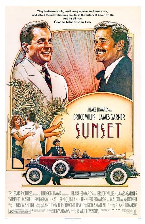 Bruce Willis SUNSET James Garner Mariel Hemingway movie poster 11x17