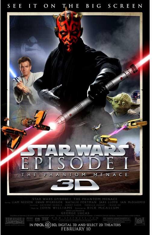 Ewan McGregor STAR WARS PHANTOM MENACE 3D movie poster 11x17
