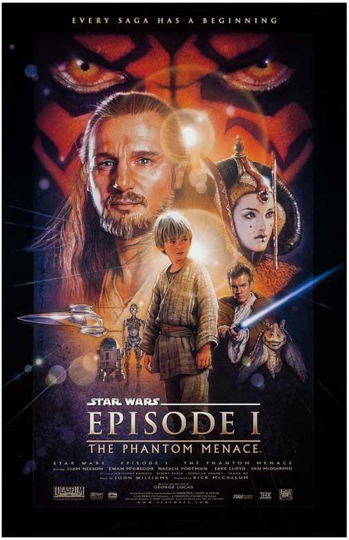 Ewan McGregor STAR WARS PHANTOM MENACE Liam Neeson movie poster 11x17 Struzan