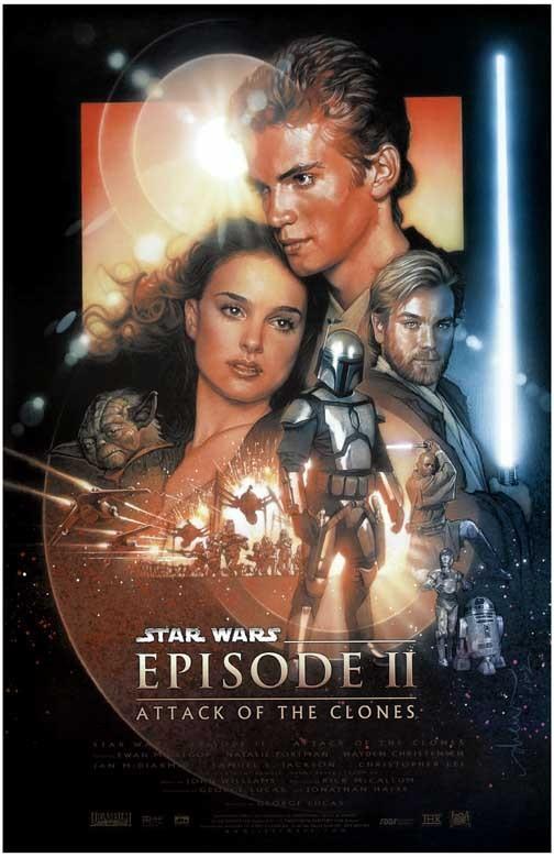 Ewan McGregor STAR WARS ATTACK OF THE CLONES movie poster 11x17 Struzan