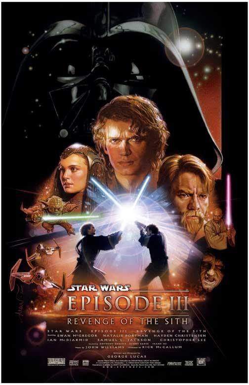Ewan McGregor STAR WARS REVENGE OF THE SITH Portman movie poster 11x17 Struzan