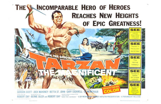 Gordon Scott TARZAN THE MAGNIFICENT movie poster 17x11