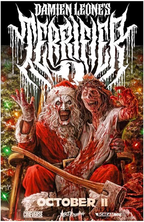 Damien Leone's TERRIFIER 3 Art the Clown Santa advance movie poster 11x17