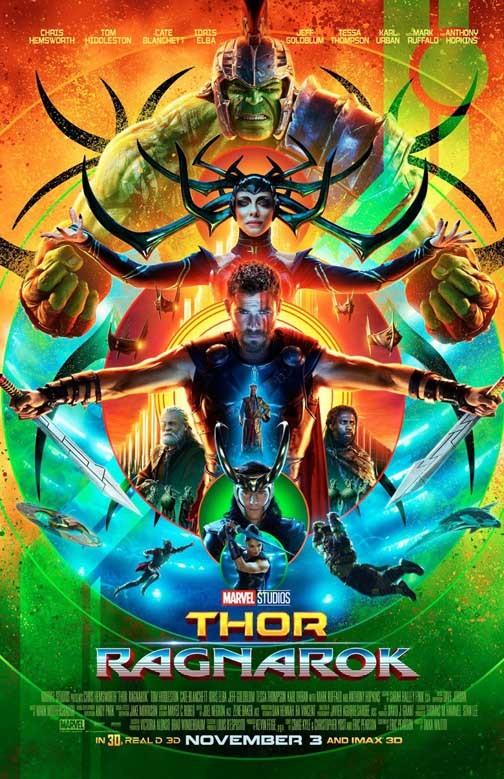 Chris Hemsworth THOR RAGNAROK Cate Blanchett Tom Hiddleston movie poster 11x17