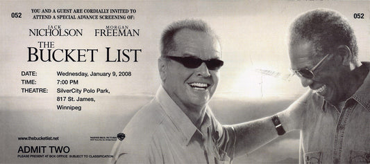 Jack Nicholson THE BUCKET LIST Morgan Freeman premiere ticket 2008