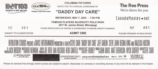 Eddie Murphy DADDY DAY CARE Anjelica Huston premiere ticket 2003