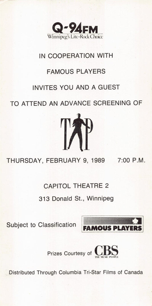 Gregory Hines TAP Sammy Davis Jr. premiere ticket 1989