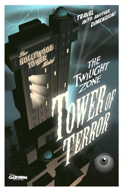 Disneyland Twilight Zone TOWER OF TERROR park poster 11x17