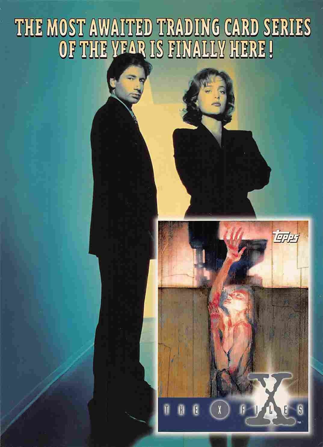 1995 Topps THE X-FILES David Duchovny Gillian Anderson promo trading card
