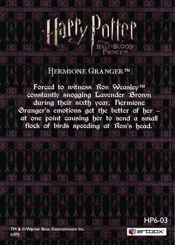 Artbox HARRY POTTER HALF BLOOD PRINCE set (5) promo cards lenticular HP6-01