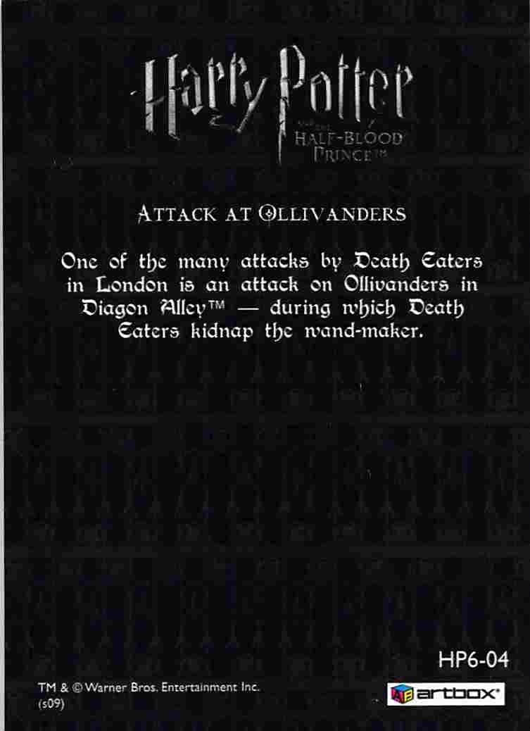 Artbox HARRY POTTER HALF BLOOD PRINCE set (5) promo cards lenticular HP6-01