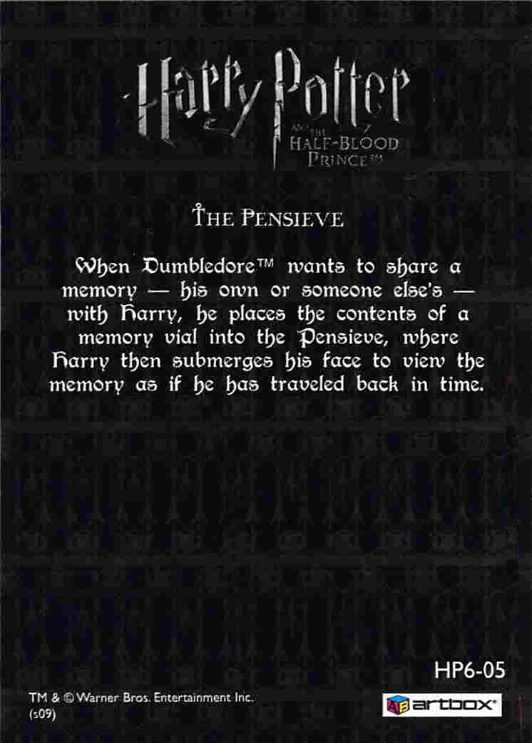 Artbox HARRY POTTER HALF BLOOD PRINCE set (5) promo cards lenticular HP6-01