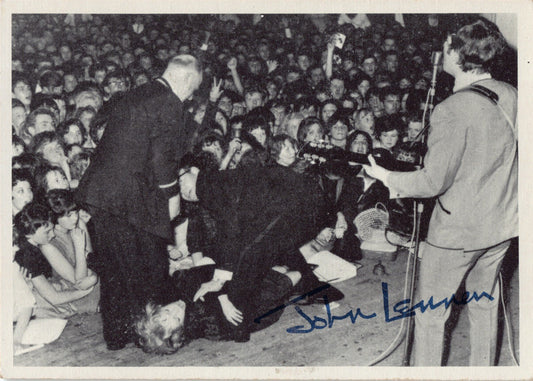 Topps THE BEATLES 1964 2nd Series black & white trading card #107 John Lennon