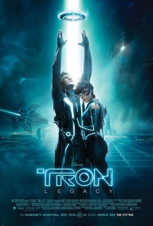 Jeff Bridges TRON LEGACY Hedlund Wilde premiere night dual image promo poster