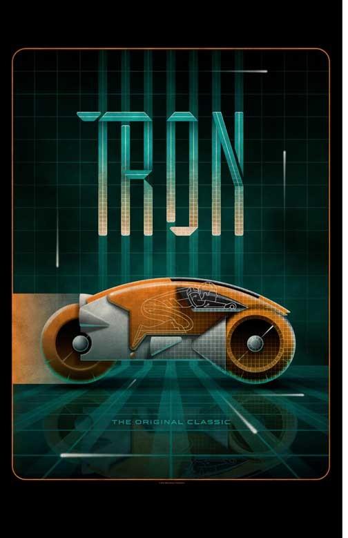 Bruce Boxleitner TRON Jeff Bridges lightcycle movie poster 11x17