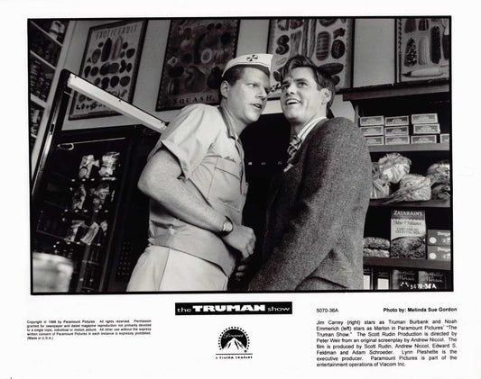 Jim Carrey TRUMAN SHOW Noah Emmerich original 10x8 press photo 1998