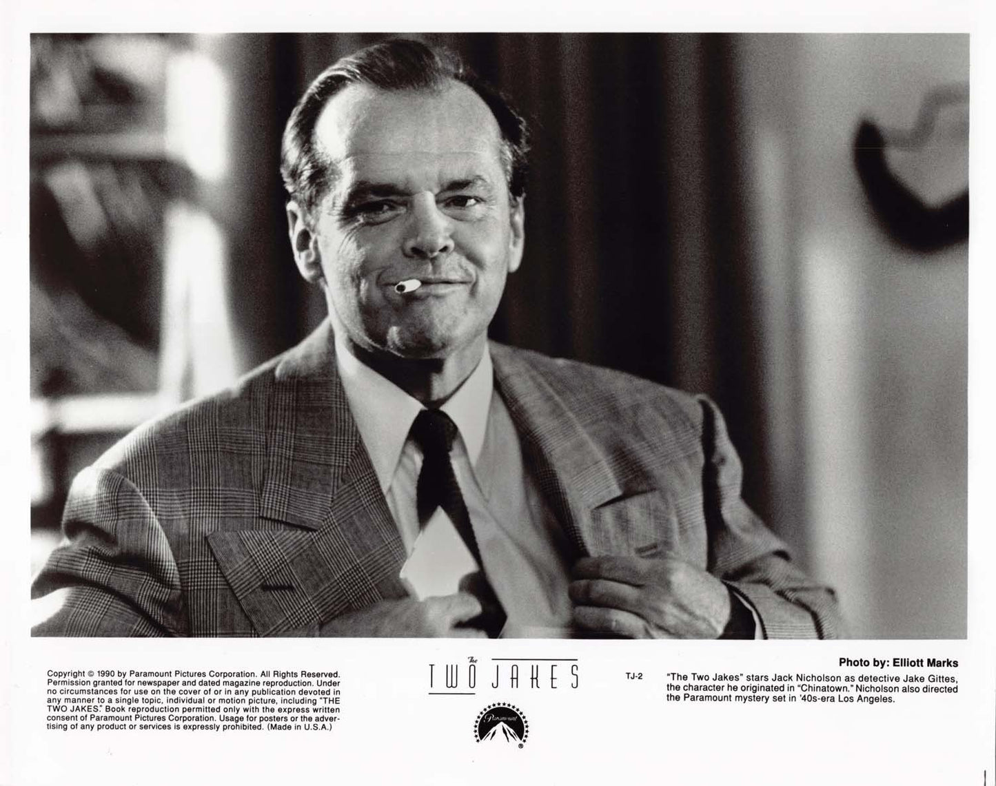 Jack Nicholson TWO JAKES 1990 original 8x10 press photo