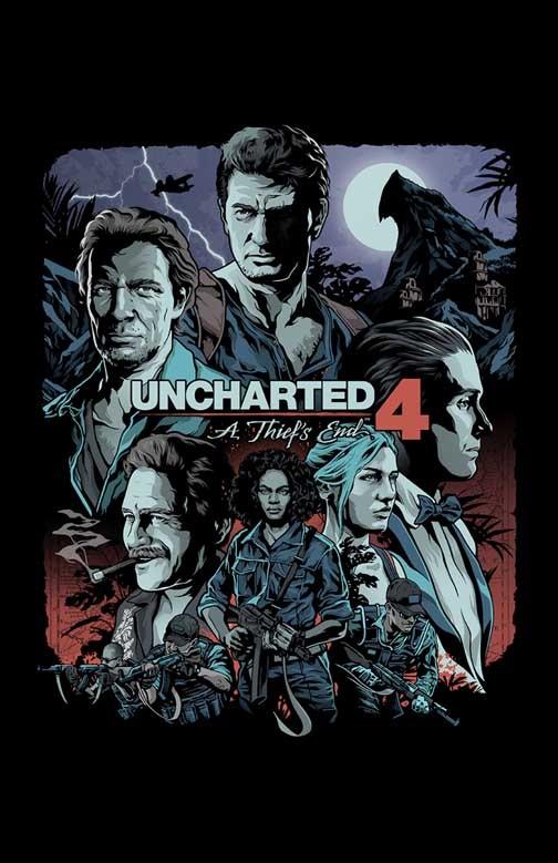 Naughty Dog UNCHARTED 4 A THIEF'S END Nathan Drake video game poster 11x17