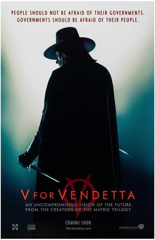 Hugo Weaving V FOR VENDETTA Natalie Portman advance movie poster 11x17