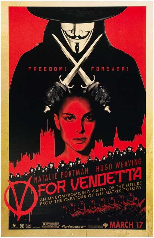 Hugo Weaving V FOR VENDETTA Natalie Portman movie poster 11x17