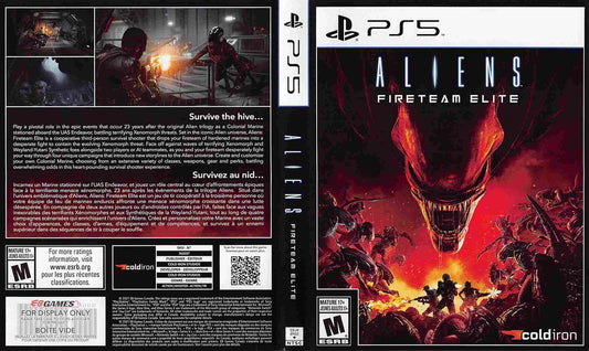 Cold Iron ALIENS FIRETEAM ELITE store display box art Sony PS5