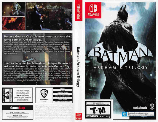 Nintendo Switch BATMAN ARKHAM TRILOGY store display box art