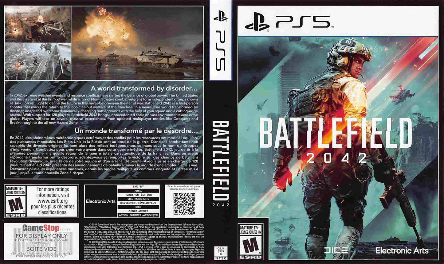 Electronic Arts BATTLEFIELD 2042 store display box art Sony PS5