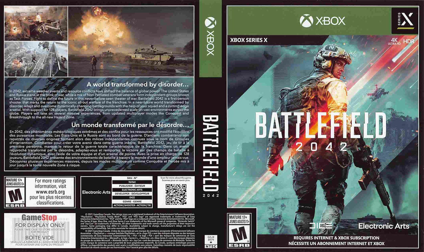 Electronic Arts BATTLEFIELD 2042 store display box art Microsoft Xbox