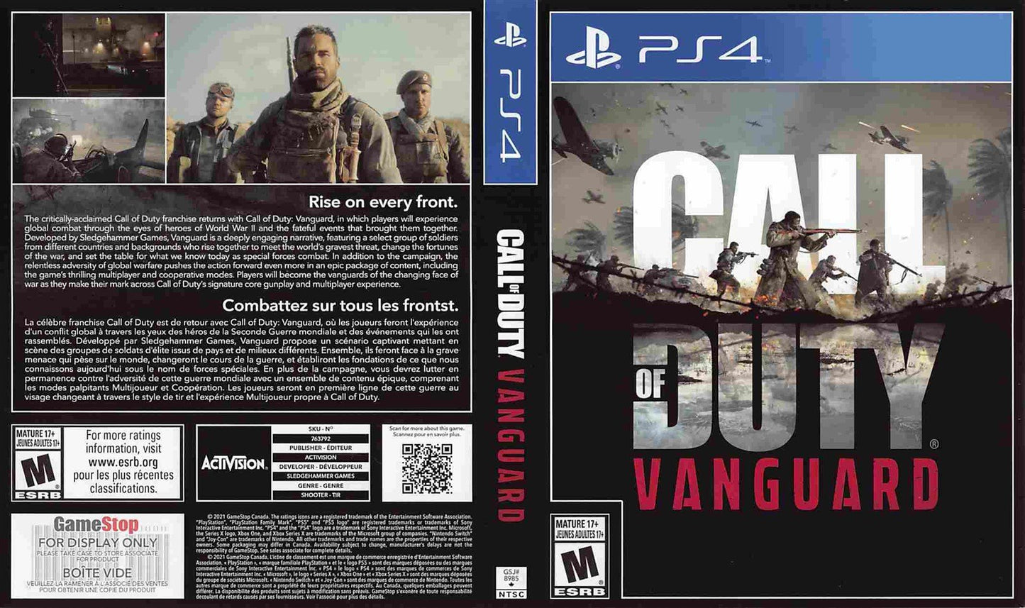 Activision CALL OF DUTY VANGUARD store display box art Sony PS4