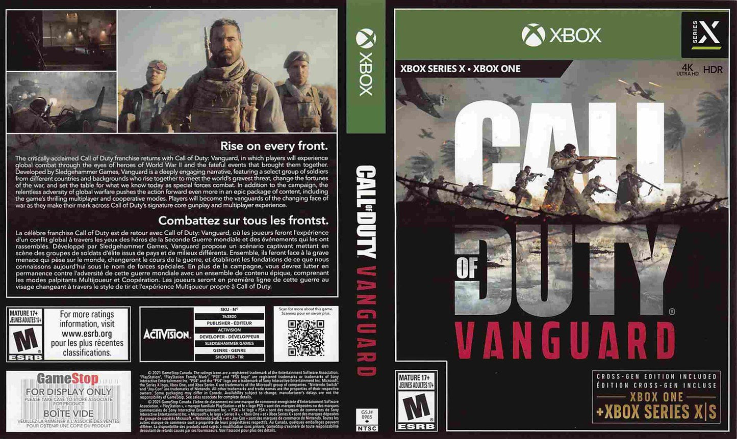 Activision CALL OF DUTY VANGUARD store display box art Microsoft Xbox