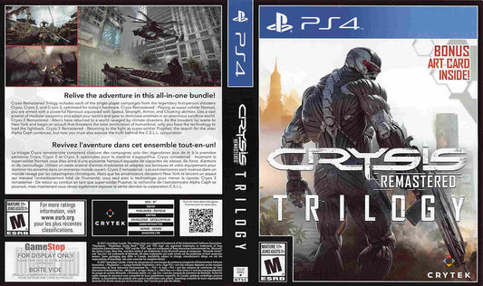 Crytek CRYSIS TRILOGY REMASTERED store display box art Sony PS4