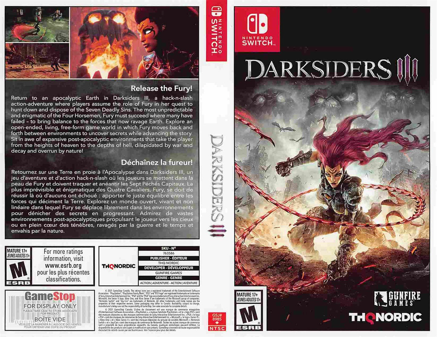 Nintendo Switch DARKSIDERS III store display box art