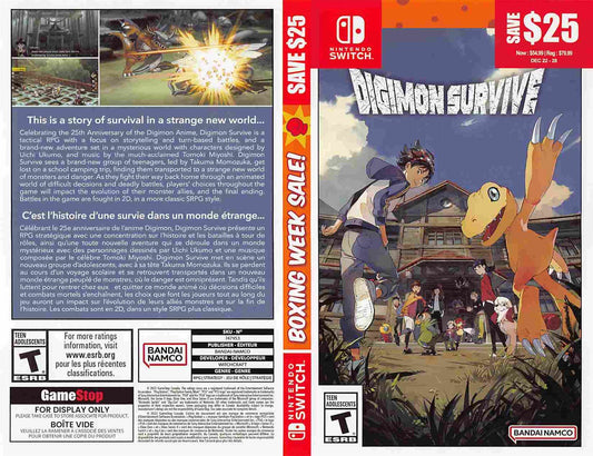 Nintendo Switch DIGIMON SURVIVE store display BOXING WEEK box art